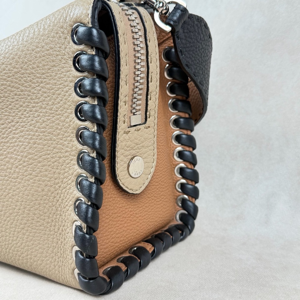 Fendi Selleria Leather Top Handle Crossbody Bag Reversible Wide Strap - Picture 11 of 17